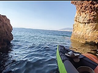 I was horny and we stopped kayaking in a cave to fuck amateur beach cumshot