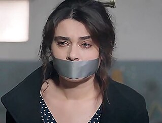 Turkish Actress Yagmur Sahbazova Tape Gagged Again bdsm bondage brunette